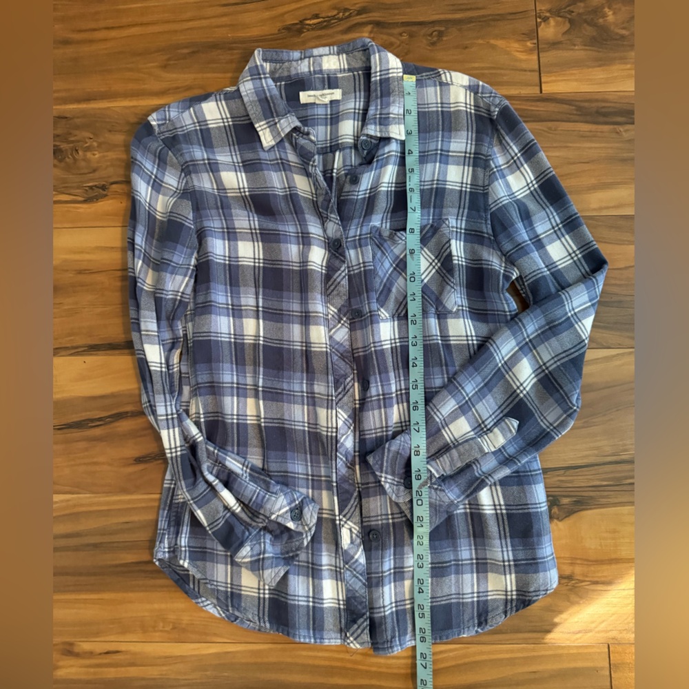 Beach Lunch Lounge blue plaid brushed cotton shirt. Size S